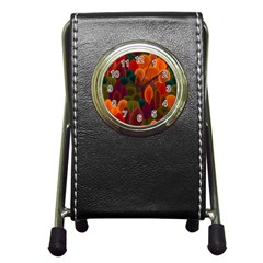 Autumn Trees Pen Holder Desk Clock by designsbymallika