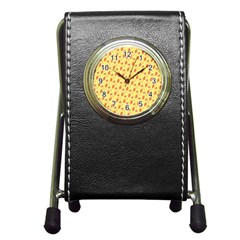 Autumn Leaves 4 Pen Holder Desk Clock by designsbymallika