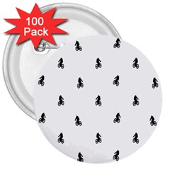 Riding Bike Motif Print Pattern 3  Buttons (100 Pack)  by dflcprintsclothing