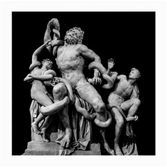 Laocoon Sculpture Over Black Medium Glasses Cloth by dflcprintsclothing