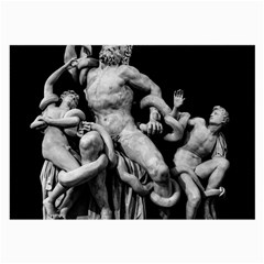 Laocoon Sculpture Over Black Large Glasses Cloth by dflcprintsclothing