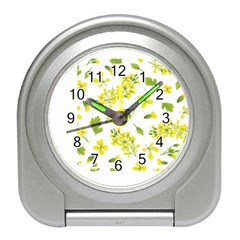 Yellow Flowers Travel Alarm Clock by designsbymallika