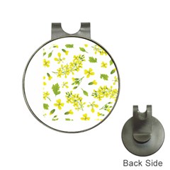 Yellow Flowers Hat Clips With Golf Markers by designsbymallika