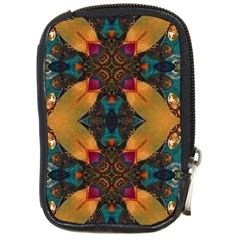 Teal And Orange Compact Camera Leather Case by Dazzleway