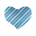 Transgender Pride Diagonal Stripes Pattern Standard 16  Premium Heart Shape Cushions Back