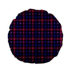 Bisexual Pride Checkered Plaid Standard 15  Premium Flano Round Cushions by VernenInk