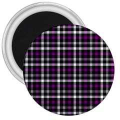 Asexual Pride Checkered Plaid 3  Magnets by VernenInk