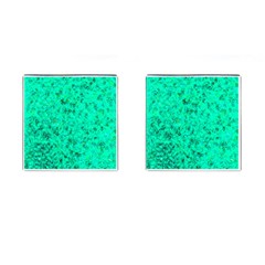 Aqua Marine Glittery Sequins Cufflinks (square) by essentialimage