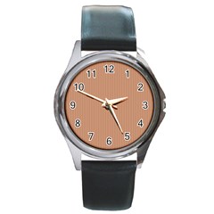 Antique Brass Brown & Black -  Round Metal Watch by FashionLane