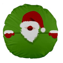 Santa Claus Hat Christmas Large 18  Premium Flano Round Cushions by Mariart