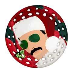 Mr  Bad Guy Santa Round Filigree Ornament (two Sides) by Satokina