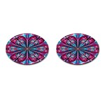 Fractal Flower Cufflinks (Oval) Front(Pair)