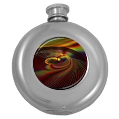 Fractal Illusion Round Hip Flask (5 Oz) by Sparkle
