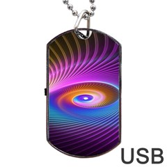 Fractal Illusion Dog Tag Usb Flash (one Side) by Sparkle