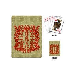 Roses Decorative In The Golden Environment Playing Cards Single Design (mini) by pepitasart