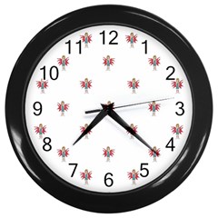 Fairy Girl Drawing Motif Pattern Design Wall Clock (black) by dflcprintsclothing