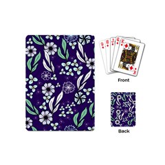 Floral Blue Pattern  Playing Cards Single Design (mini) by MintanArt