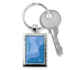 Online Woman Beauty Blue Key Chain (rectangle) by Mariart