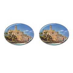 Old Jaffa Cityscape, Israel Cufflinks (oval) by dflcprintsclothing