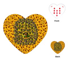 Lizards In Love In The Land Of Flowers Playing Cards Single Design (heart) by pepitasart