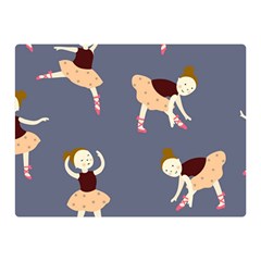 Cute  Pattern With  Dancing Ballerinas On The Blue Background Double Sided Flano Blanket (mini)  by EvgeniiaBychkova