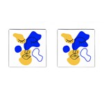 Evening Mood Face Drawing Cufflinks (Square) Front(Pair)