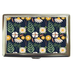 Flower Grey Pattern Floral Cigarette Money Case by Dutashop