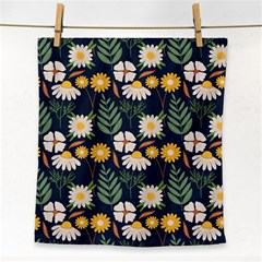Flower Grey Pattern Floral Face Towel by Dutashop