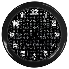 Alchemical Symbols - Collected Inverted Wall Clock (black) by WetdryvacsLair