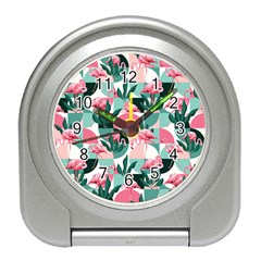 Beautiful Flamingo Pattern Travel Alarm Clock by designsbymallika