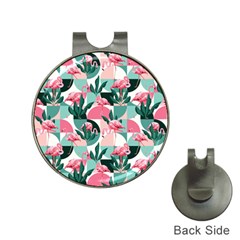 Beautiful Flamingo Pattern Hat Clips With Golf Markers by designsbymallika