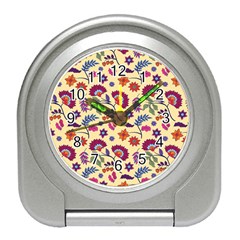 Pretty Ethnic Flowers Travel Alarm Clock by designsbymallika