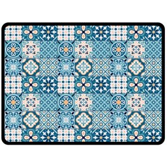 Ceramic Tile Pattern Double Sided Fleece Blanket (large)  by designsbymallika