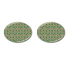 Deer Retro Pattern Cufflinks (oval) by HermanTelo