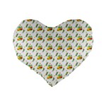 Background Cactus Standard 16  Premium Flano Heart Shape Cushions Back