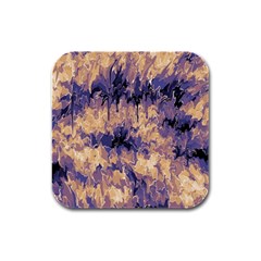 Yellow And Purple Abstract Rubber Square Coaster (4 Pack)  by Dazzleway