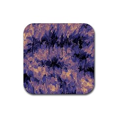 Purple And Yellow Abstract Rubber Coaster (square) by Dazzleway