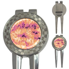 Yellow And Pink Abstract 3-in-1 Golf Divots by Dazzleway