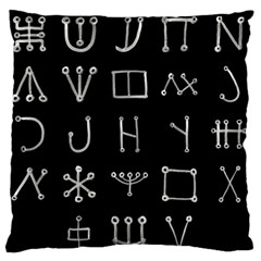 Heinrich Cornelius Agrippa Of Occult Philosophy 1651 Malachim Alphabet Collected Inverted Square Large Flano Cushion Case (two Sides) by WetdryvacsLair
