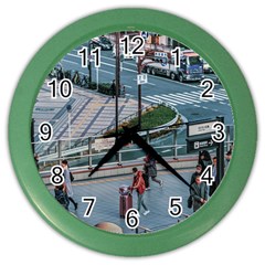 Crowded Urban Scene, Osaka Japan Color Wall Clock by dflcprintsclothing
