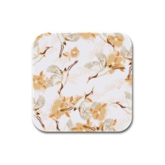 Birds And Flowers  Rubber Square Coaster (4 Pack)  by Sobalvarro