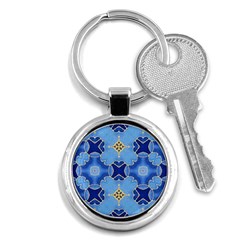 Blue Ornate Key Chain (round) by Dazzleway