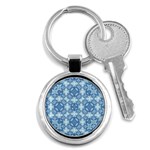 Blue pattern Key Chain (Round) Front