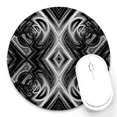 Black And White Round Mousepads by Dazzleway