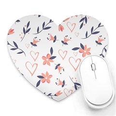 Flowers And Hearts Heart Mousepads by Sobalvarro
