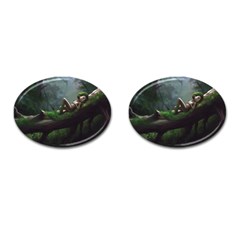 Wooden Child Resting On A Tree From Fonebook Cufflinks (oval) by 2853937