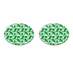 Tropical Leaf Pattern Cufflinks (oval) by Dutashop