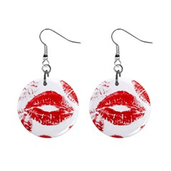 Red Lipsticks Lips Make Up Makeup Mini Button Earrings by Dutashop