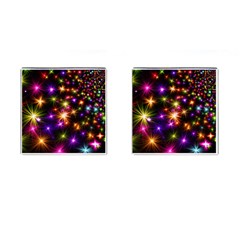Star Colorful Christmas Abstract Cufflinks (square) by Dutashop