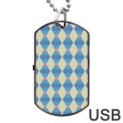 Pattern Texture Chevron Dog Tag Usb Flash (one Side) by Dutashop